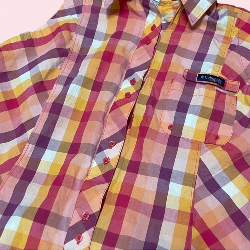 VTG Columbia Super Bonehead PFG Plaid Sleeveless Shift Dress Medium 100% Cotton - Picture 7 of 12